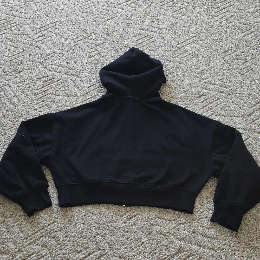 Garage Black Cropped Zip Hoodie Size Large - Picture 5 of 9